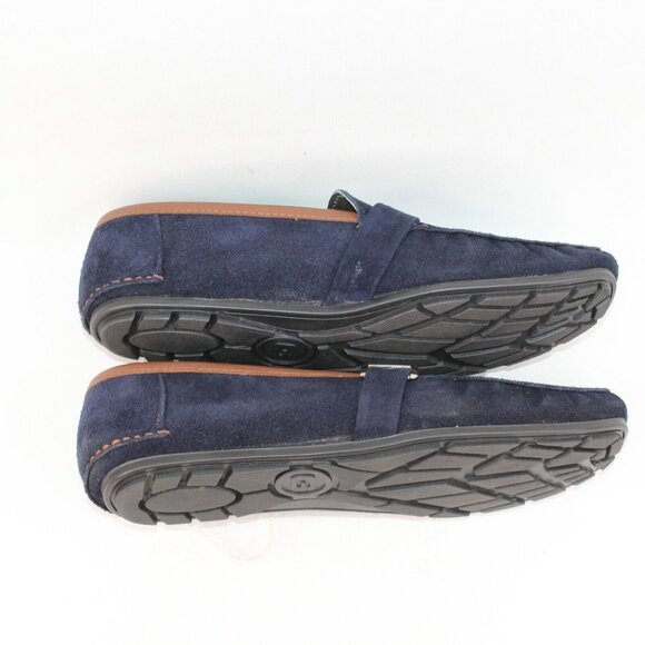 Gerpa Mens Sz 11.5M Navy Blue Leather Suede Buckle Slide On Driving Loafers Shoe - Picture 7 of 12